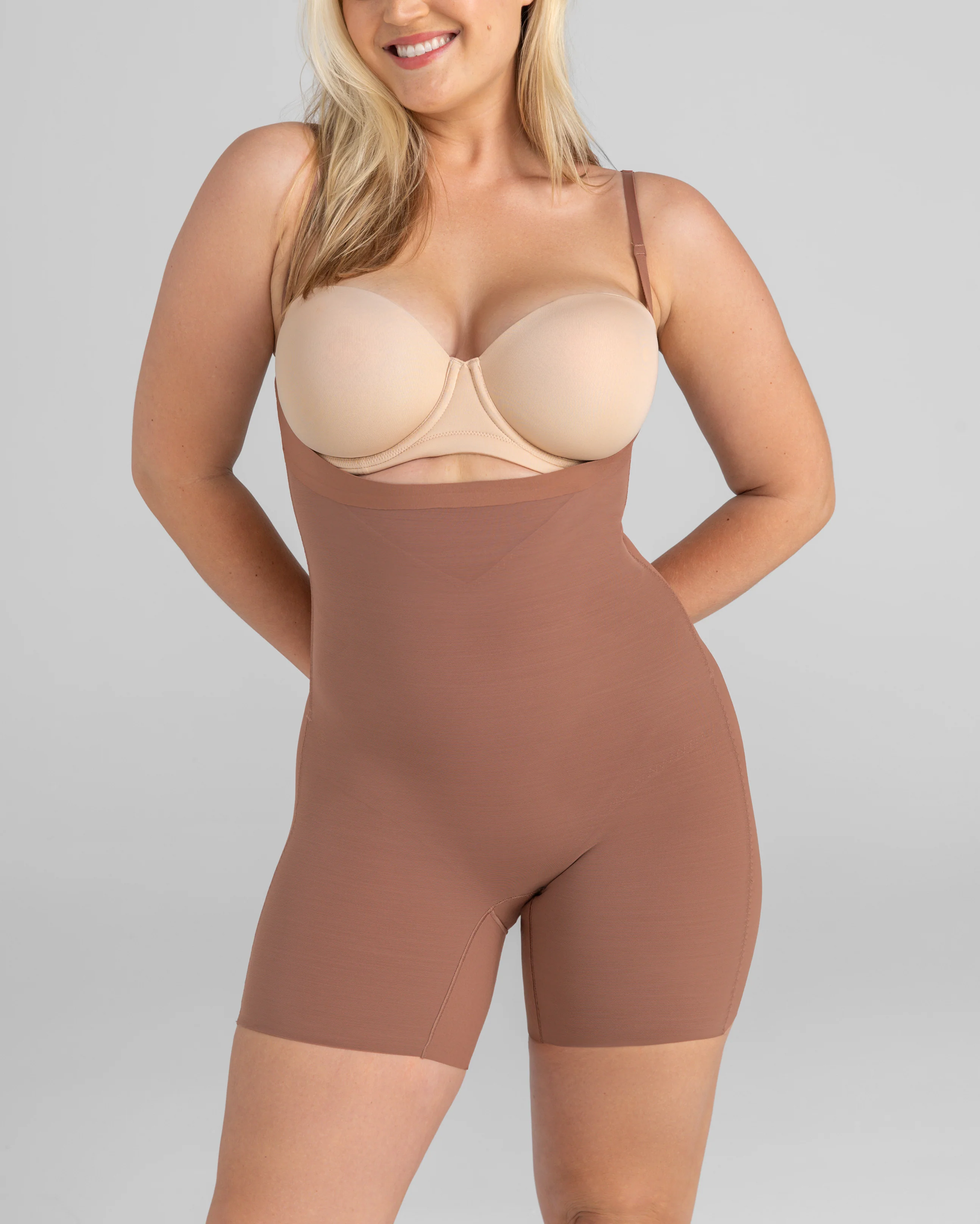 Open-Bust Mid-Thigh Bodysuit - Image 9